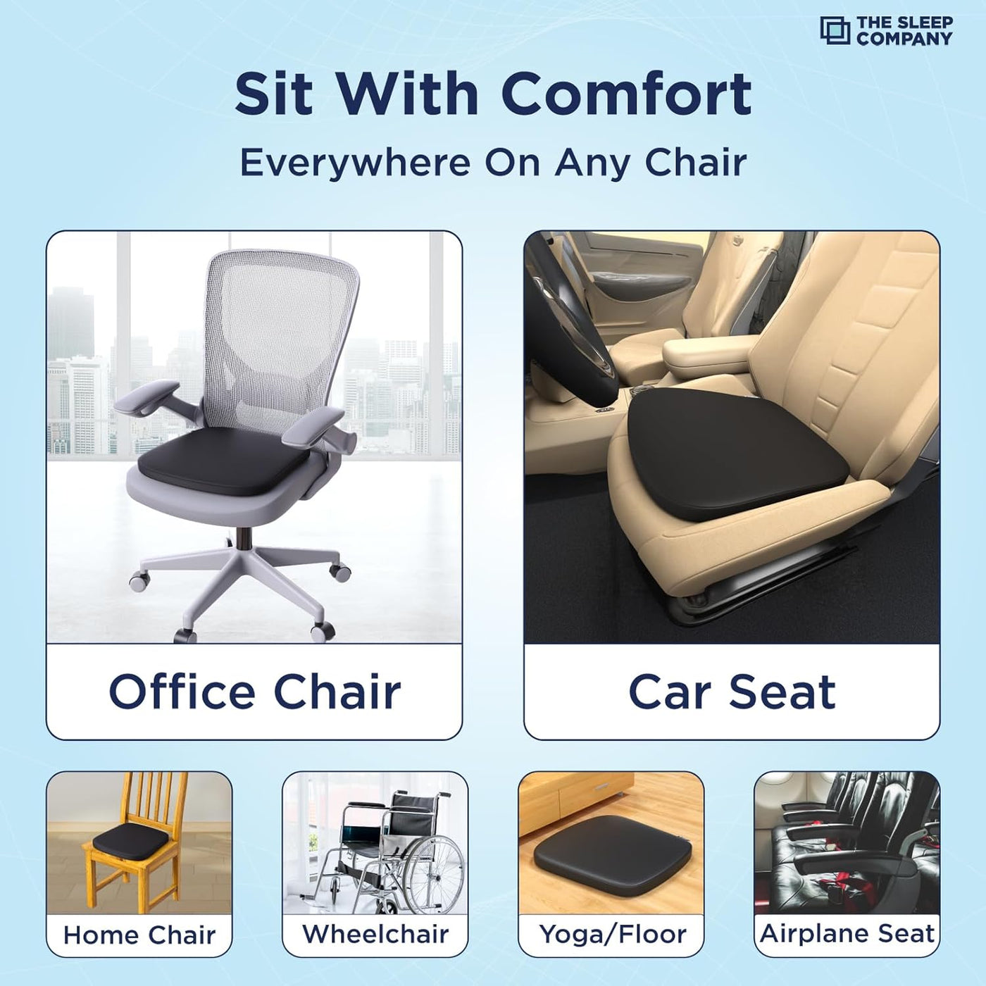 Slince Pro Seat Cushion for Chair | Car Seat Driving Cushion to Reduce Back Pain | 600+ Cooling Air Channels |