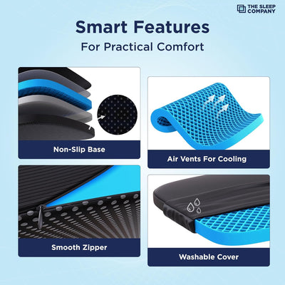 Slince Pro Seat Cushion for Chair | Car Seat Driving Cushion to Reduce Back Pain | 600+ Cooling Air Channels |